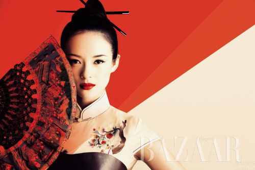 Чжан Цзыи в журнале Harpers Bazaar. China. Октябрь 2009