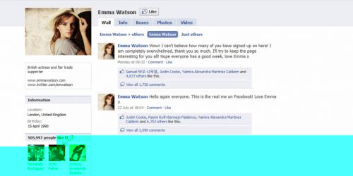 Эмма Уотсон присоединилась к Facebook
